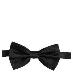 Men Black 100% Silk Adjustable Neck Papillon Bow Tie