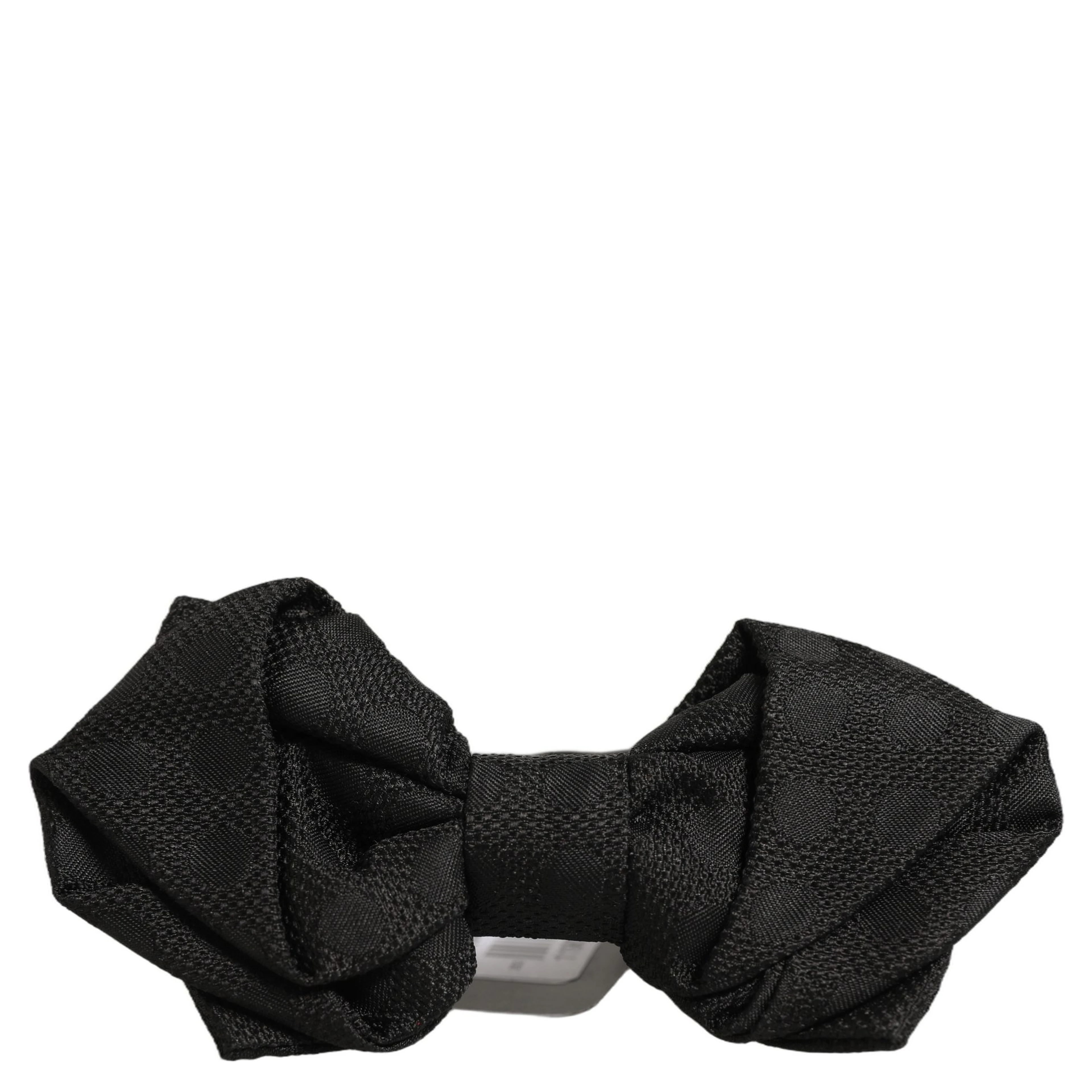 Men Black 100% Silk Adjustable Neck Papillon Bow Tie