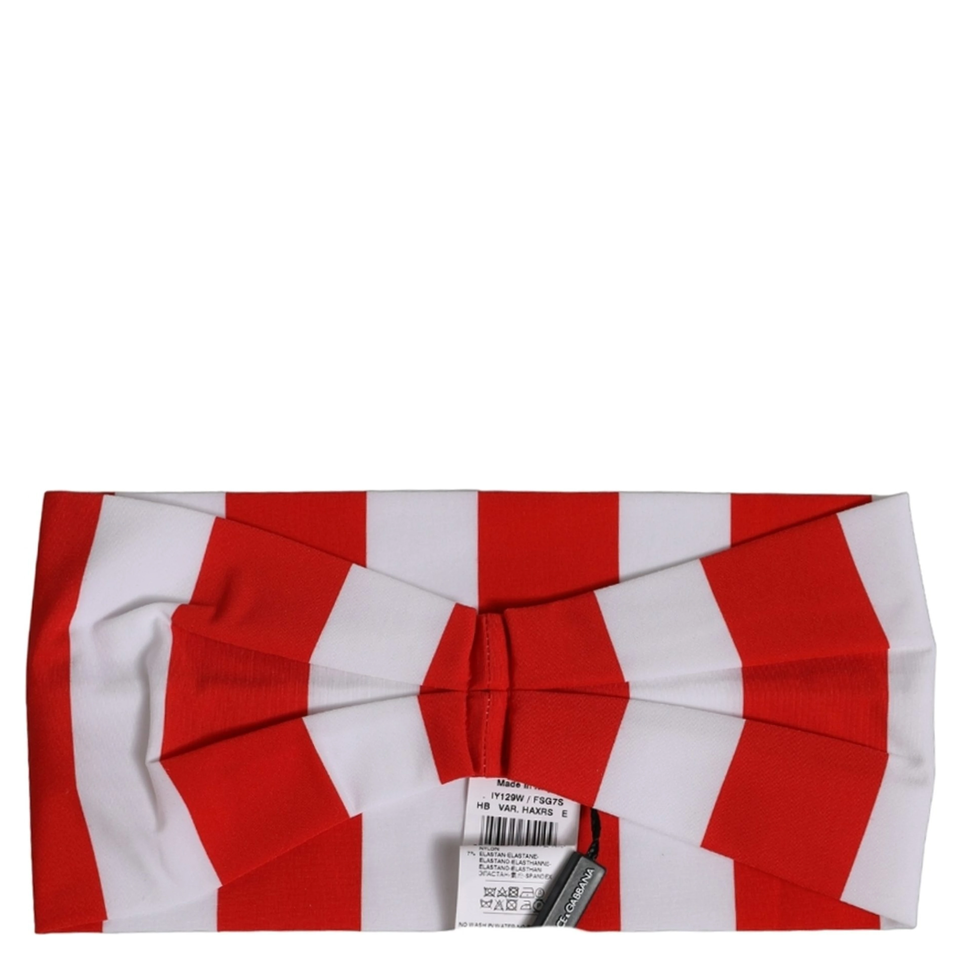 Red White Stripes Nylon Head Wrap One Size Headband
