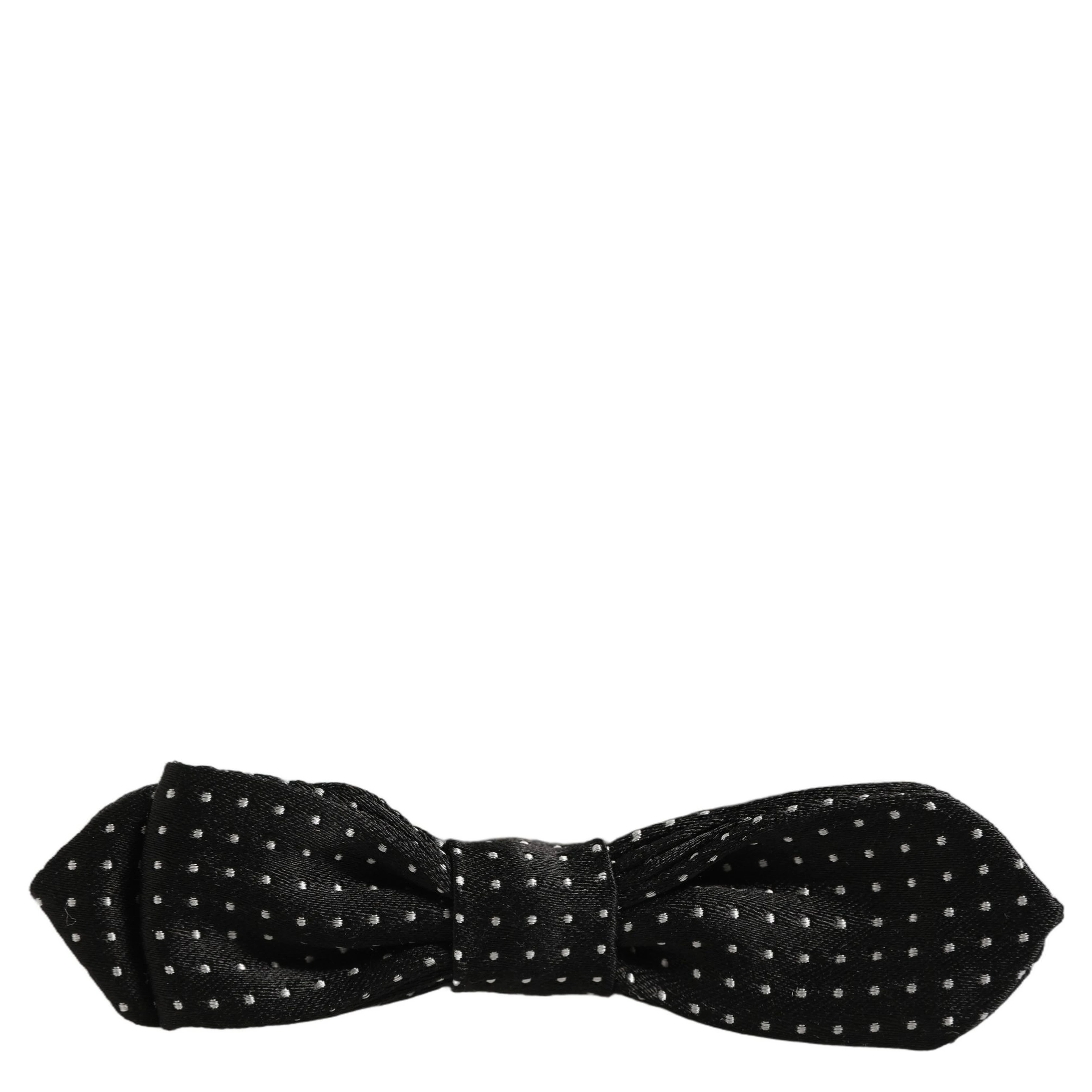 Black White Polka Dot Adjustable Neck Papillon Bow Tie