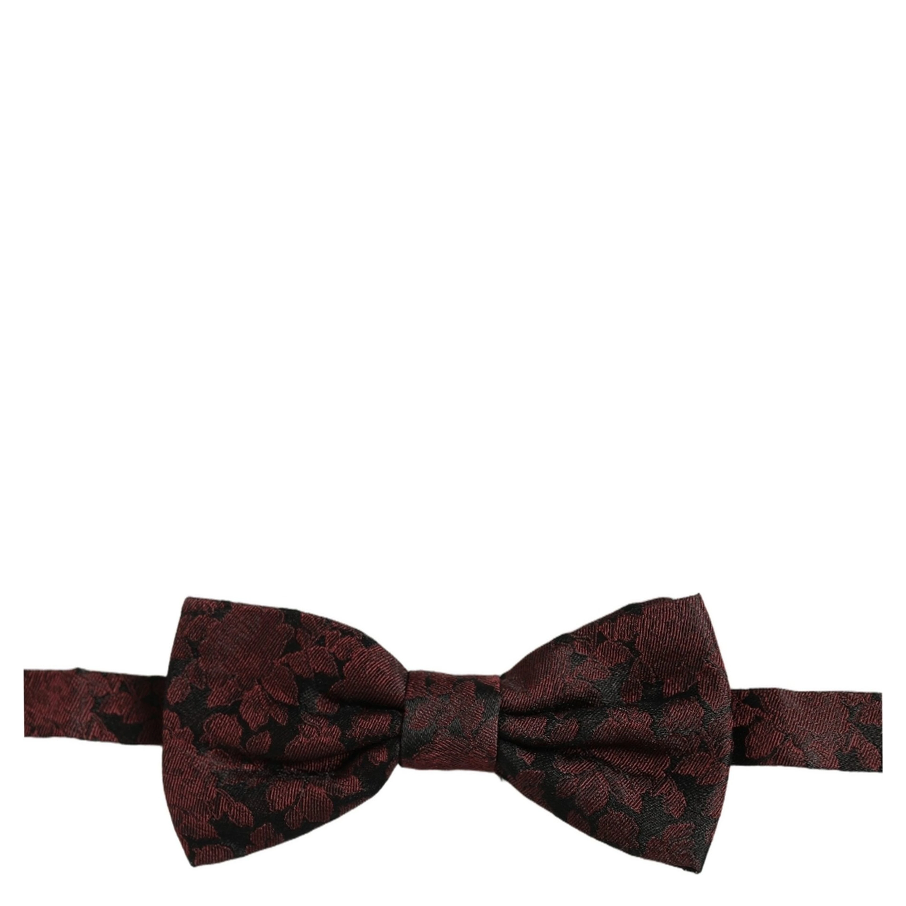 Men Maroon Floral Silk Adjustable Neck Bow Tie