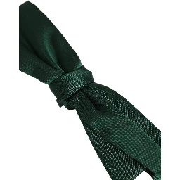 Men Dark Green Silk Adjustable Neck Papillon Bow Tie