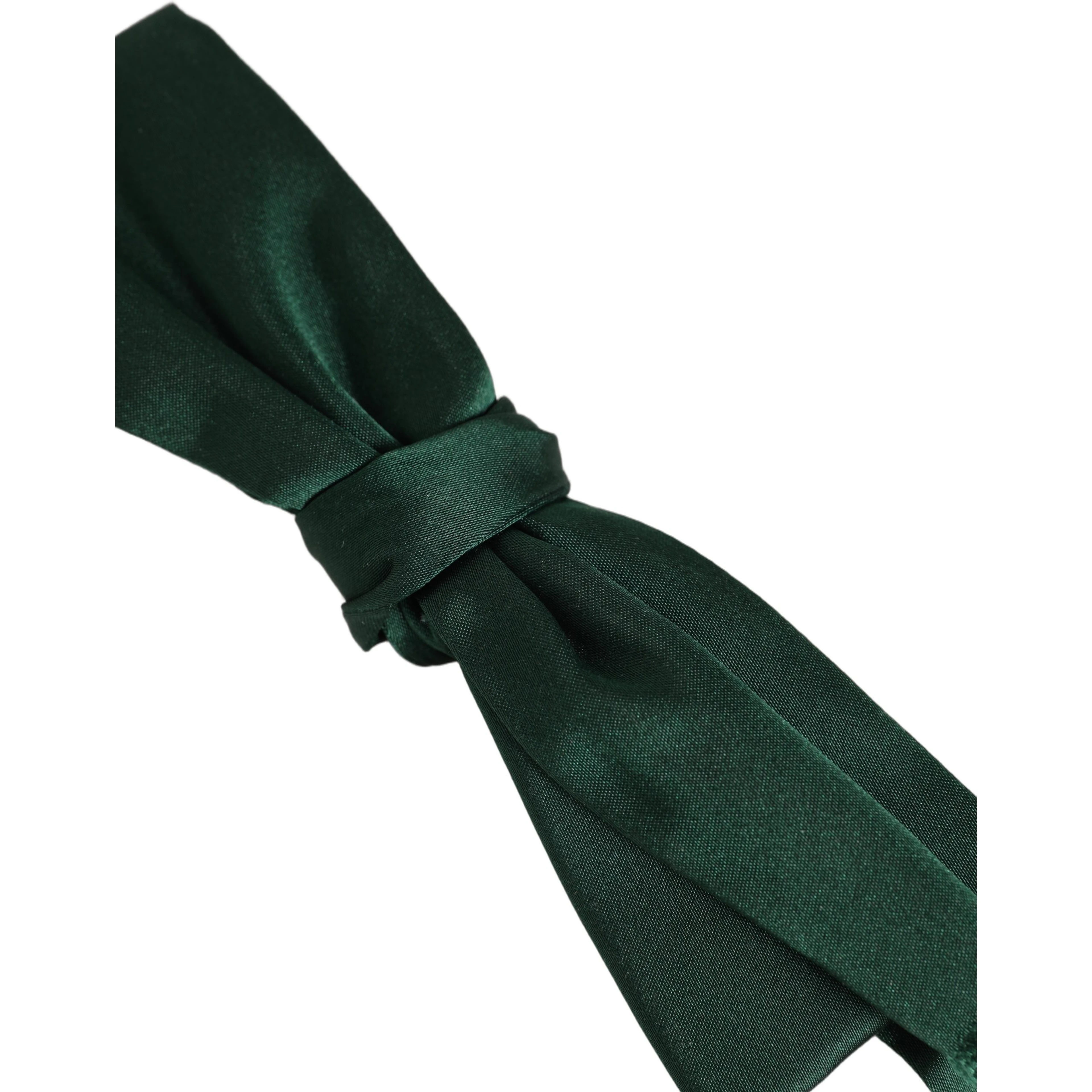 Men Dark Green Silk Adjustable Neck Papillon Bow Tie