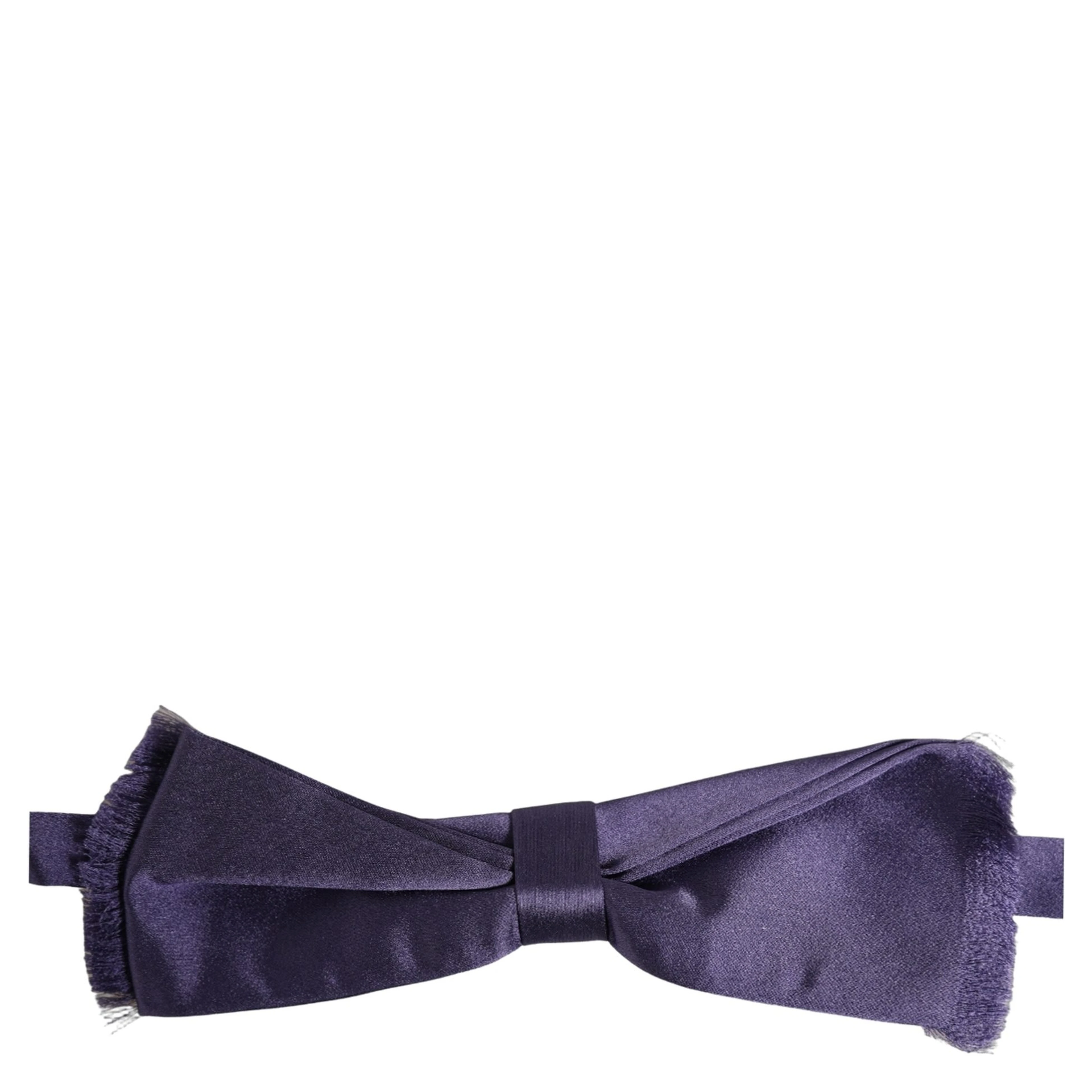 Men Purple 100% Silk Adjustable Neck Papillon Bow Tie