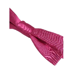 Men Pink 100% Silk Adjustable Neck Papillon Bow Tie