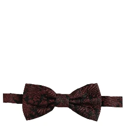 Men Maroon Floral Silk Adjustable Neck Bow Tie