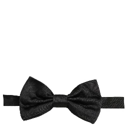Men Black 100% Silk Adjustable Neck Papillon Bow Tie