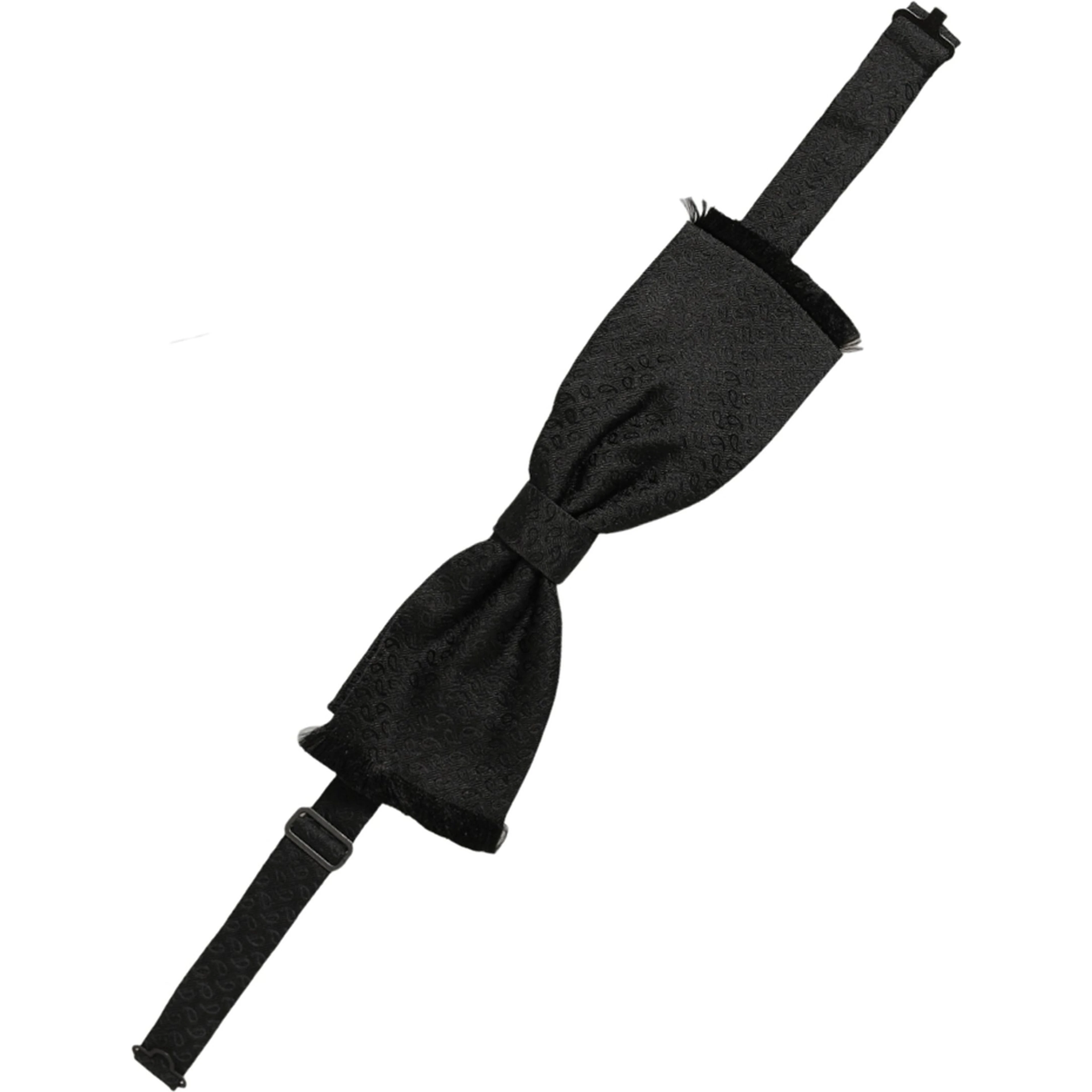 Men Black 100% SIlk Adjustable Neck Papillon Bow Tie