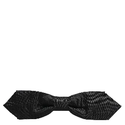 Men Black Polyester Adjustable Neck Papillon Bow Tie