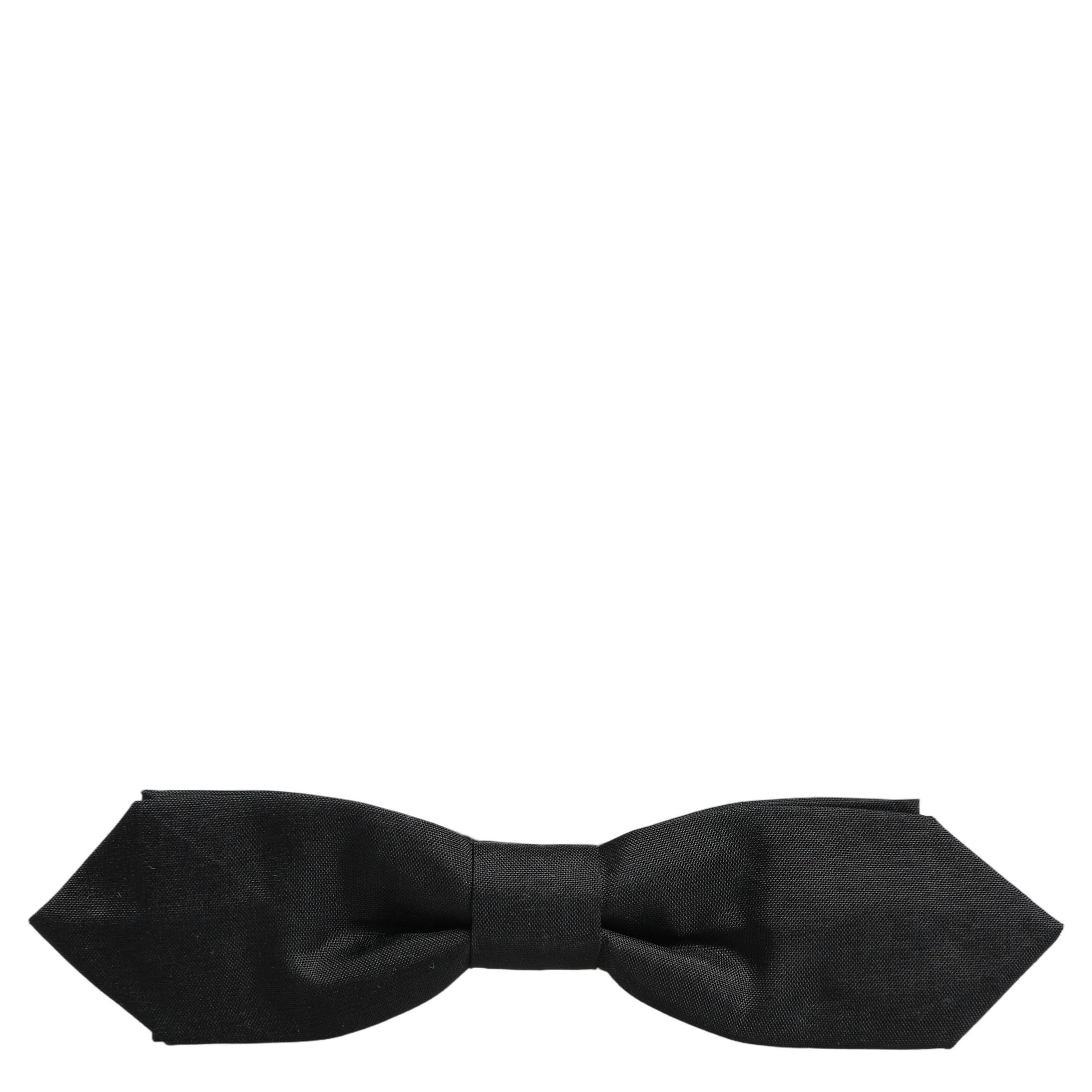 Men Black Polyester Adjustable Neck Papillon Bow Tie