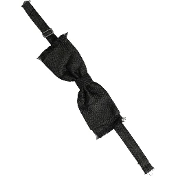 Men Black 100% SIlk Adjustable Neck Papillon Bow Tie