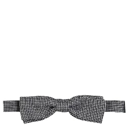Black White Houndstooth Adjustable Neck Bow Tie