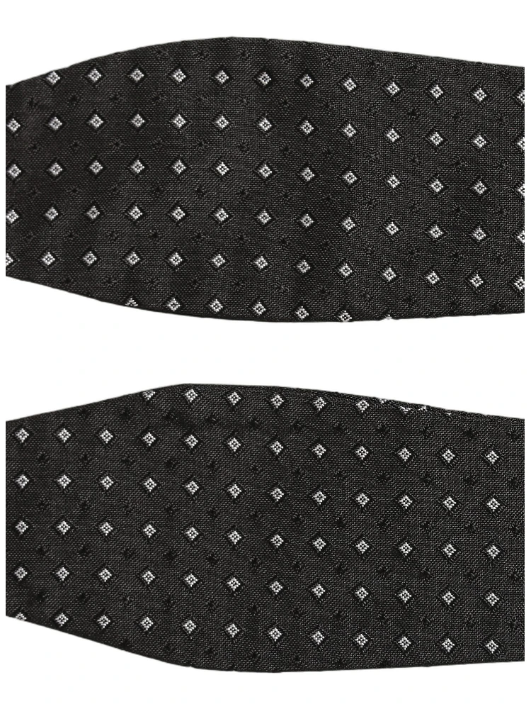 Black White Polka Dot Adjustable Neck Papillon Bow Tie