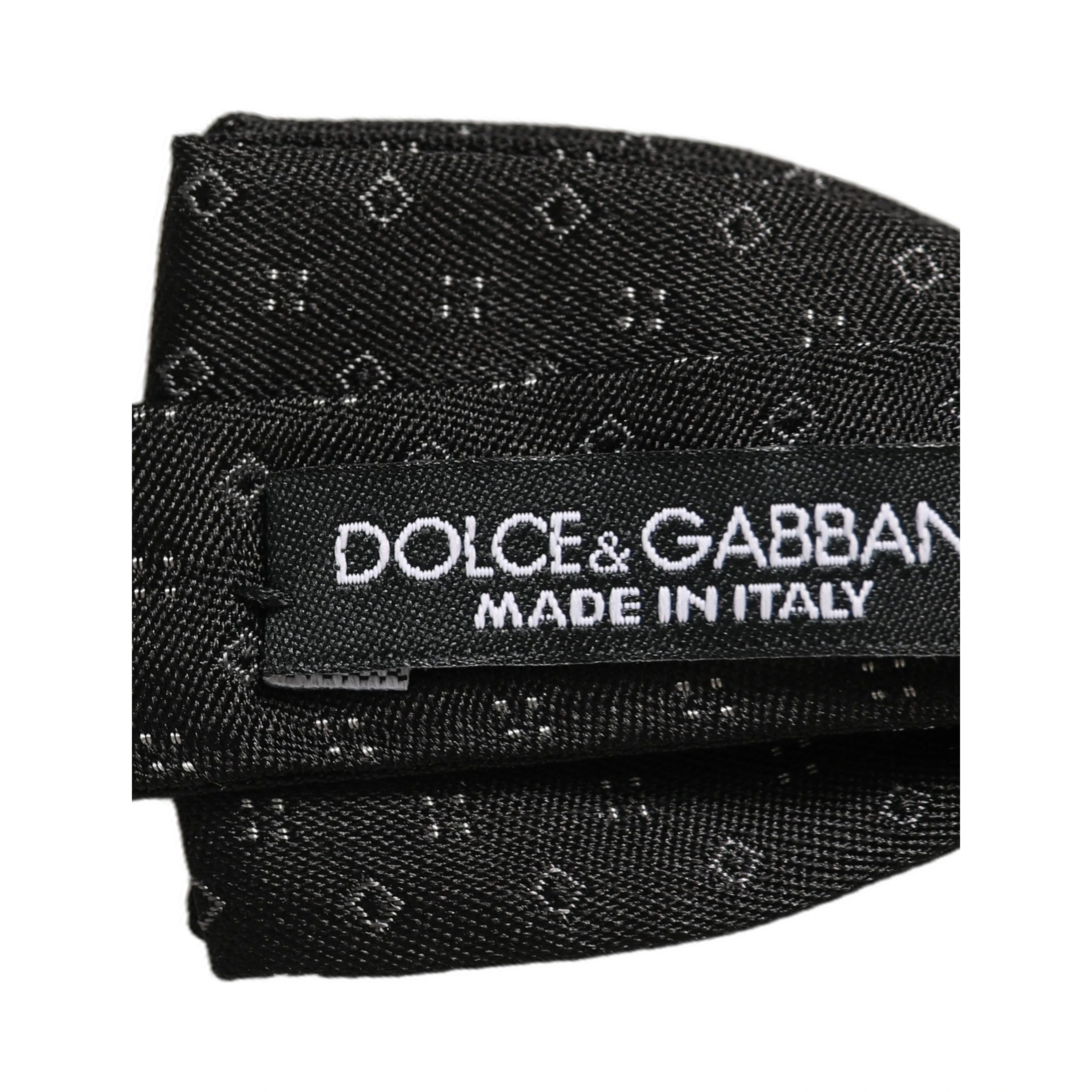 Black Diamond Pattern Adjustable Neck Papillon Bow Tie