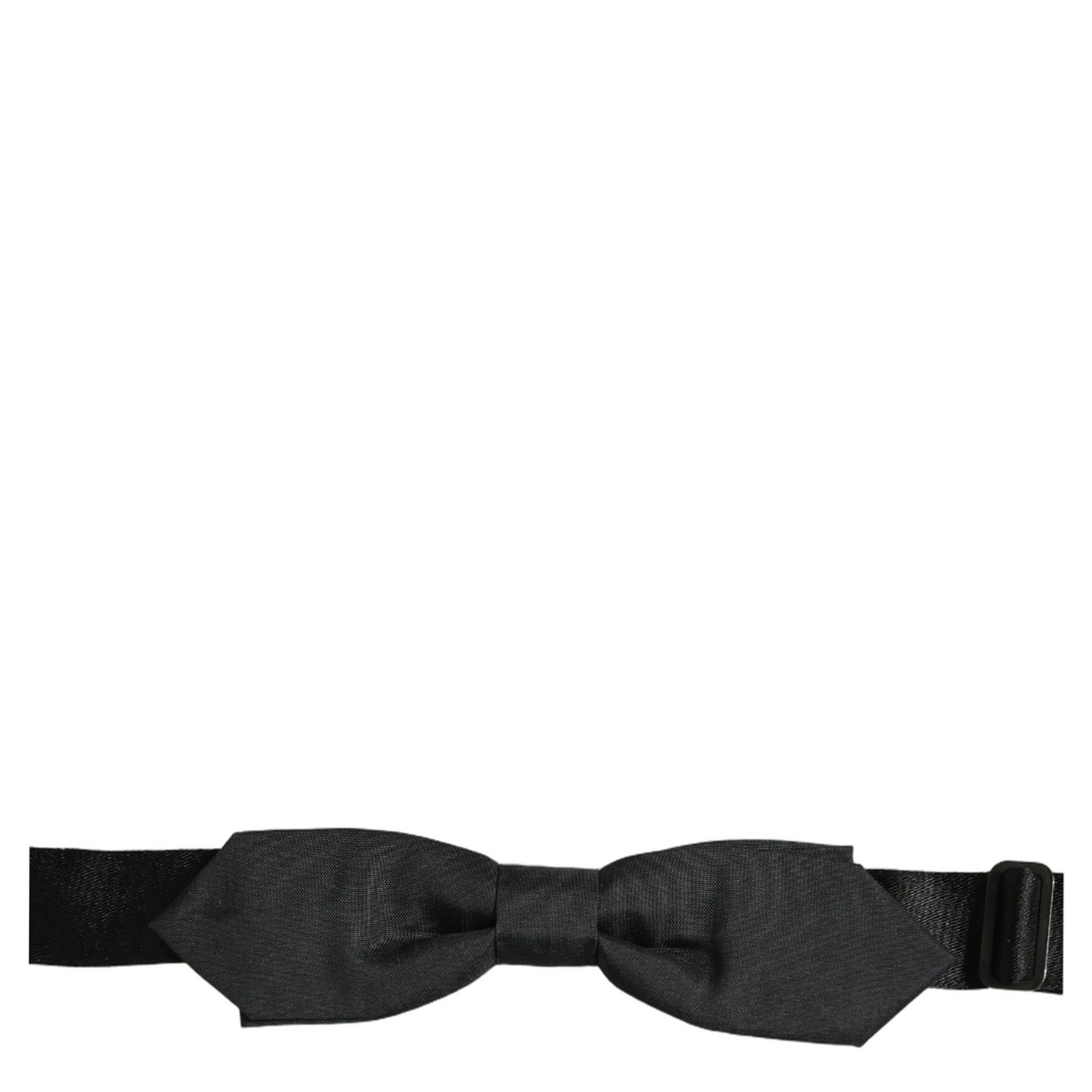 Men Black Polyester Adjustable Neck Papillon Bow Tie