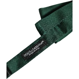 Men Dark Green Silk Adjustable Neck Papillon Bow Tie