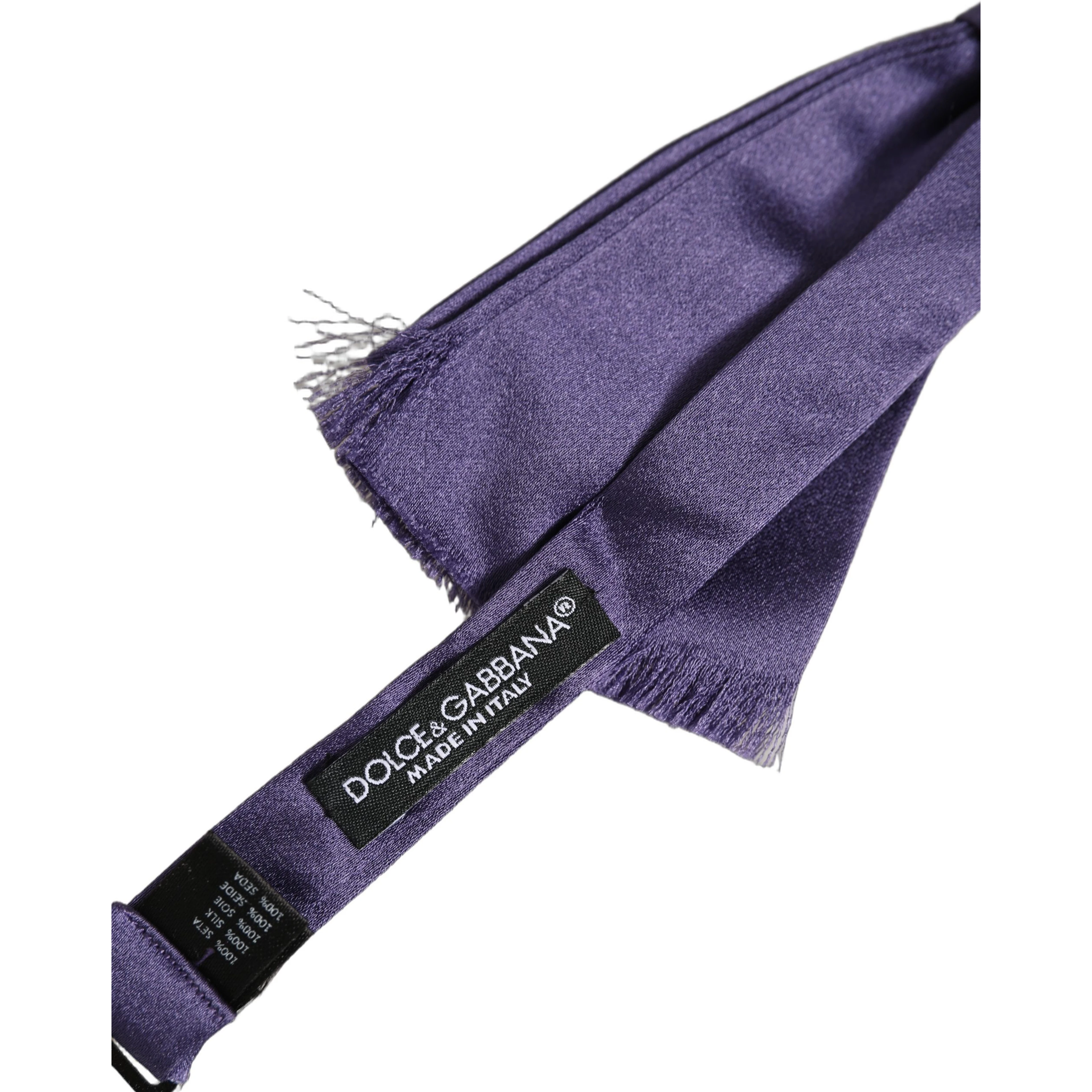 Men Purple 100% Silk Adjustable Neck Papillon Bow Tie