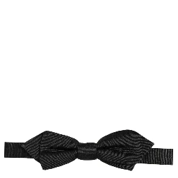 Men Black 100% Silk Adjustable Neck Papillon Bow Tie