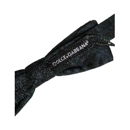 Men Black Green Paisley Adjustable Neck Papillon Bow Tie