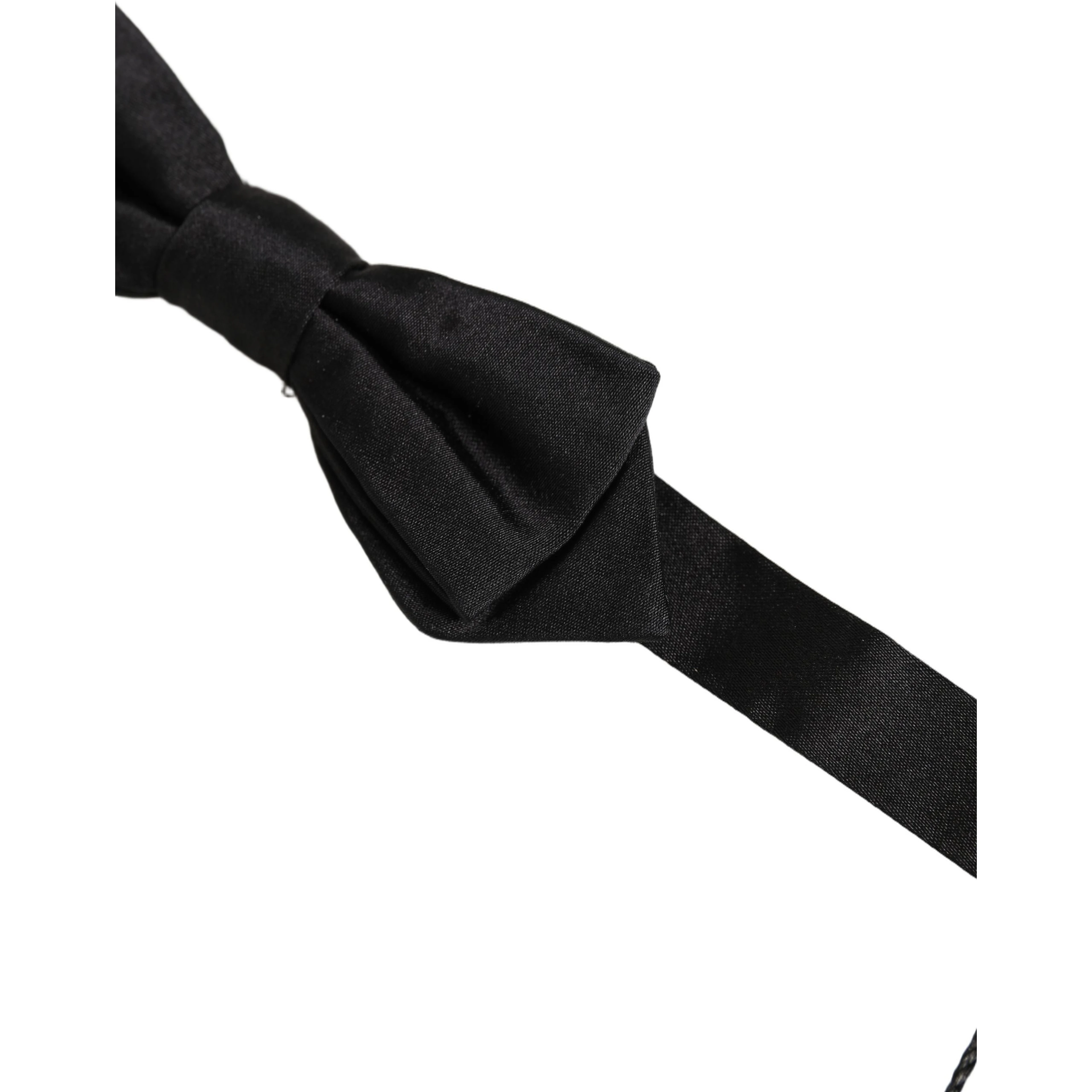 Men Black 100% Silk Adjustable Neck Papillon Bow Tie