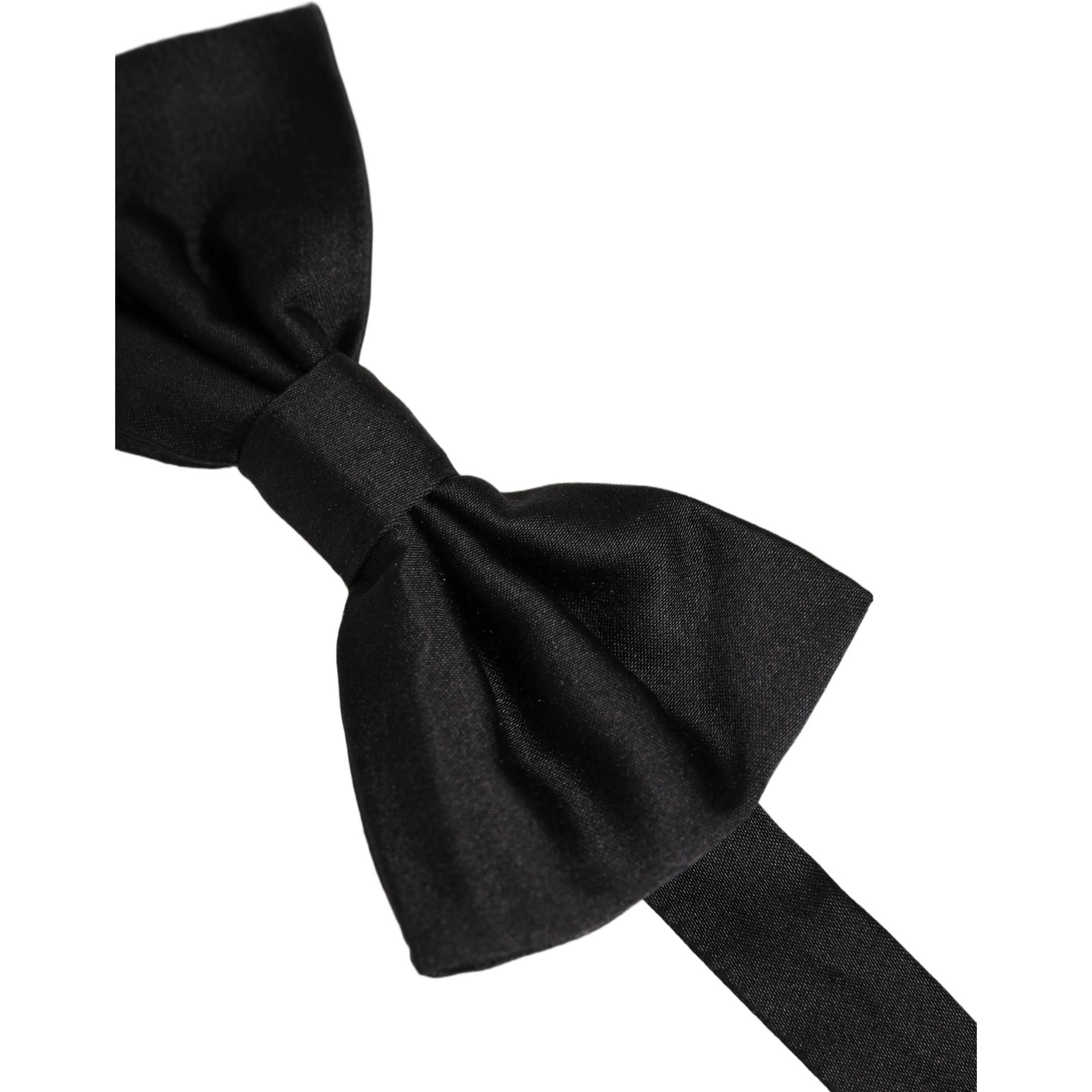 Men Black 100% Silk Adjustable Neck Papillon Bow Tie