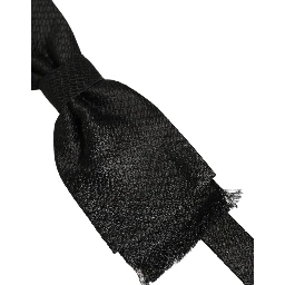 Men Black 100% SIlk Adjustable Neck Papillon Bow Tie