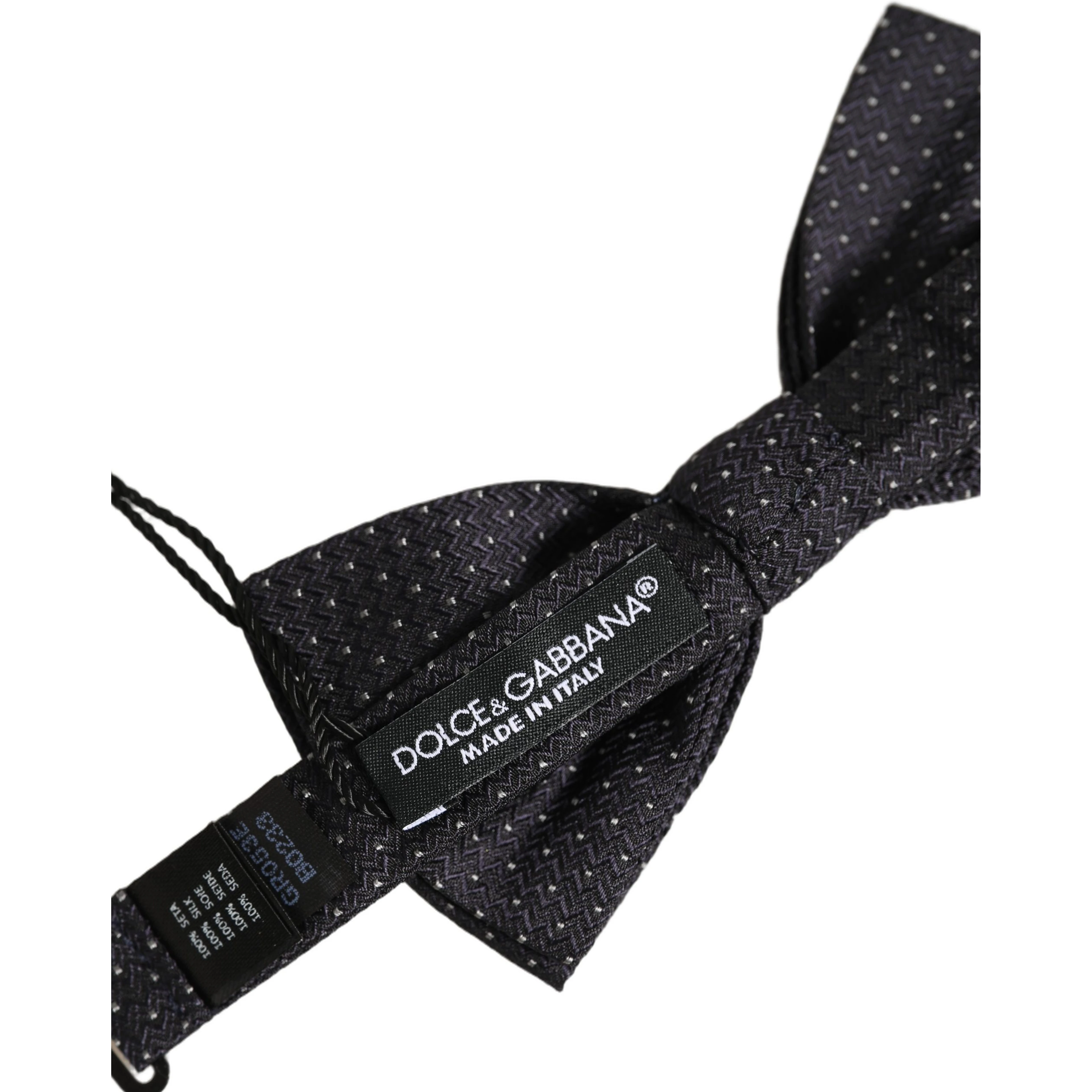 Black White Polka Dot Adjustable Neck Papillon Bow Tie