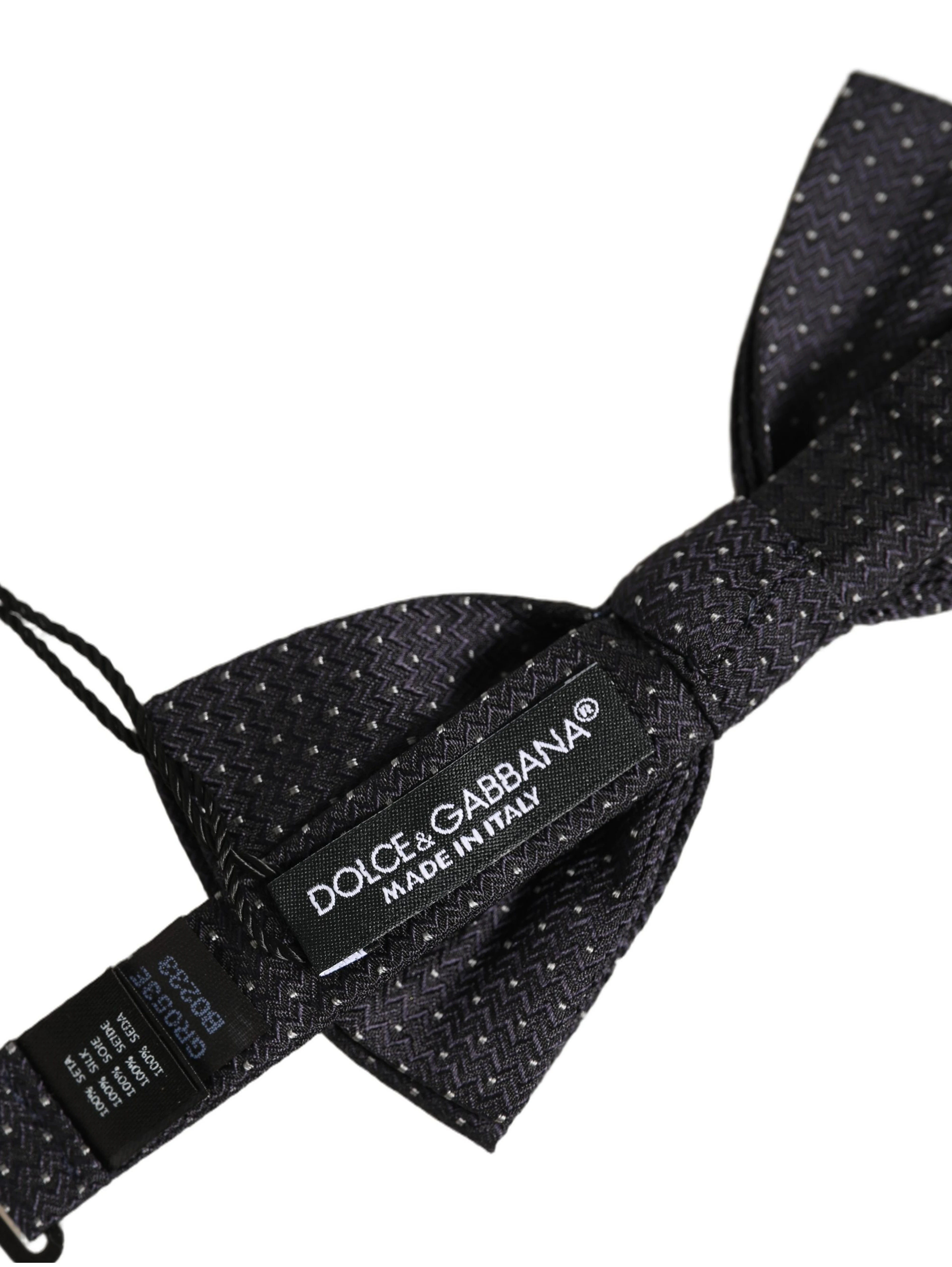 Black White Polka Dot Adjustable Neck Papillon Bow Tie