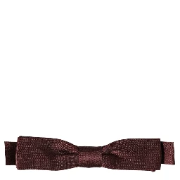 Men Brown 100% Silk Adjustable Neck Papillon Bow Tie