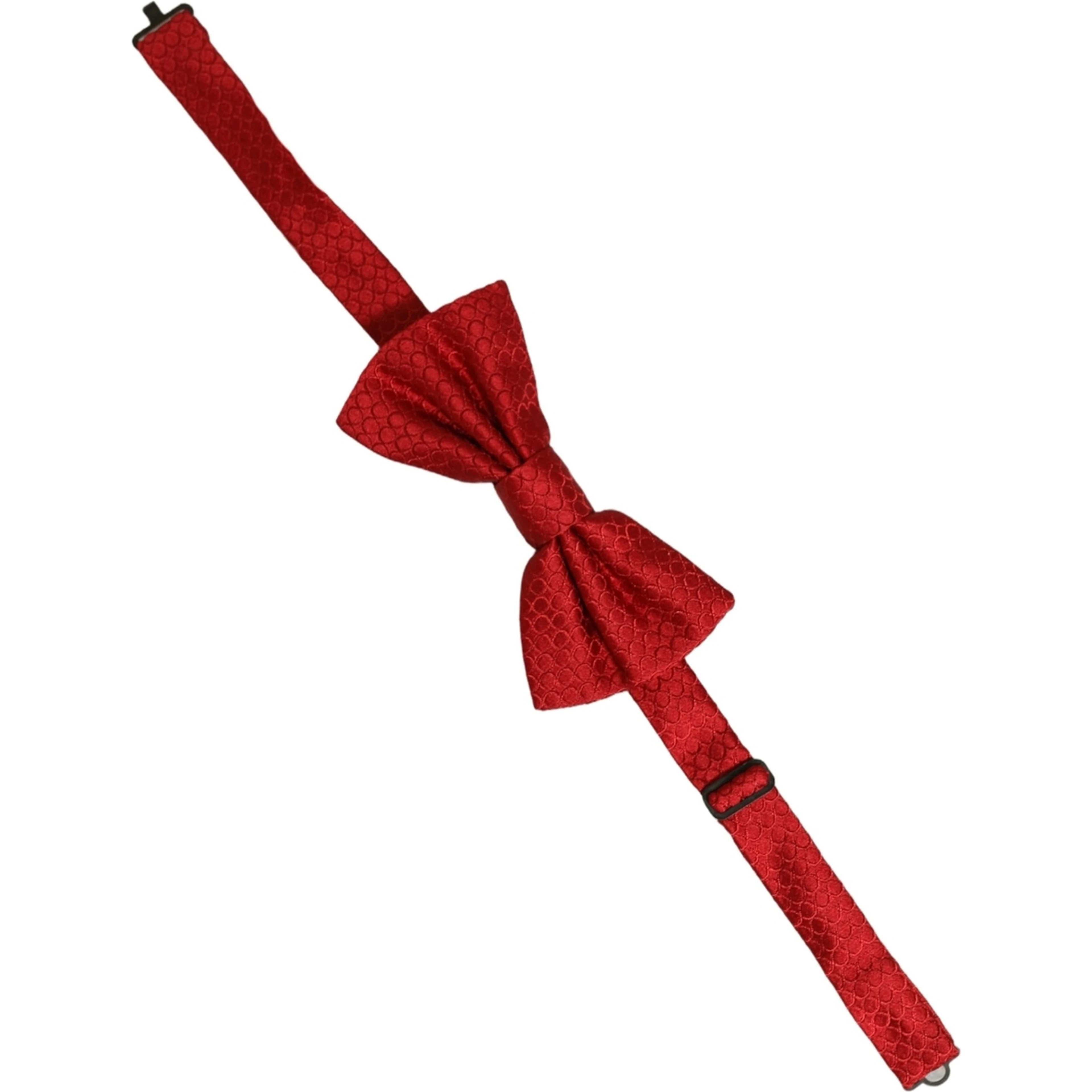 Men Red 100% Silk Adjustable Neck Papillon Bow Tie