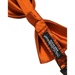 Men Orange 100% SIlk Adjustable Neck Papillon Bow Tie