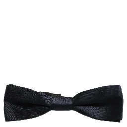 Men Black 100% Silk Adjustable Neck Papillon Bow Tie