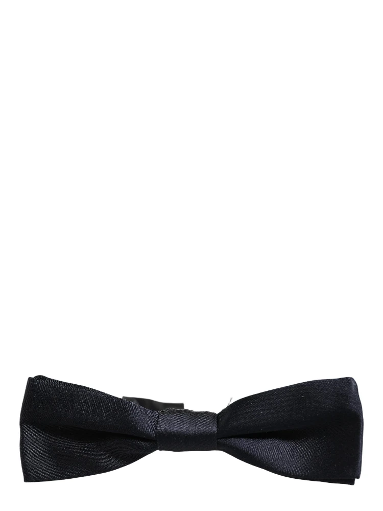 Men Black 100% Silk Adjustable Neck Papillon Bow Tie