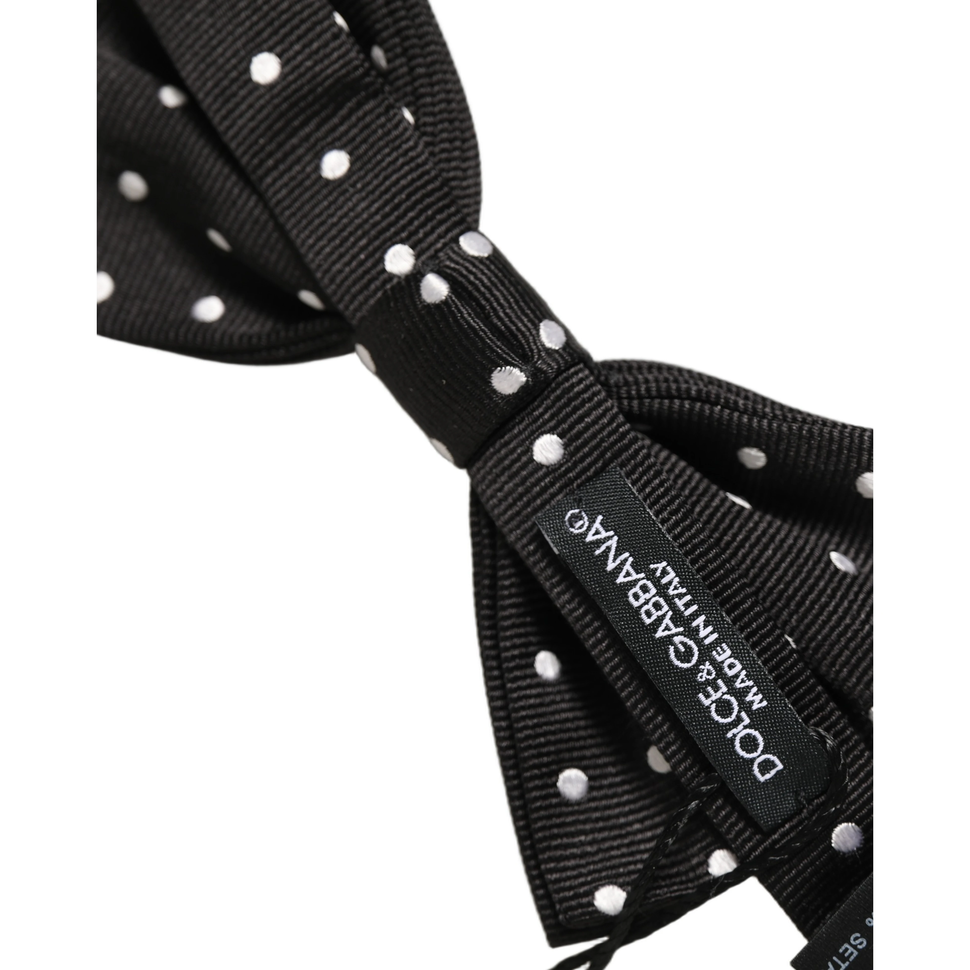 Black White Polka Dot Adjustable Neck Papillon Bow Tie