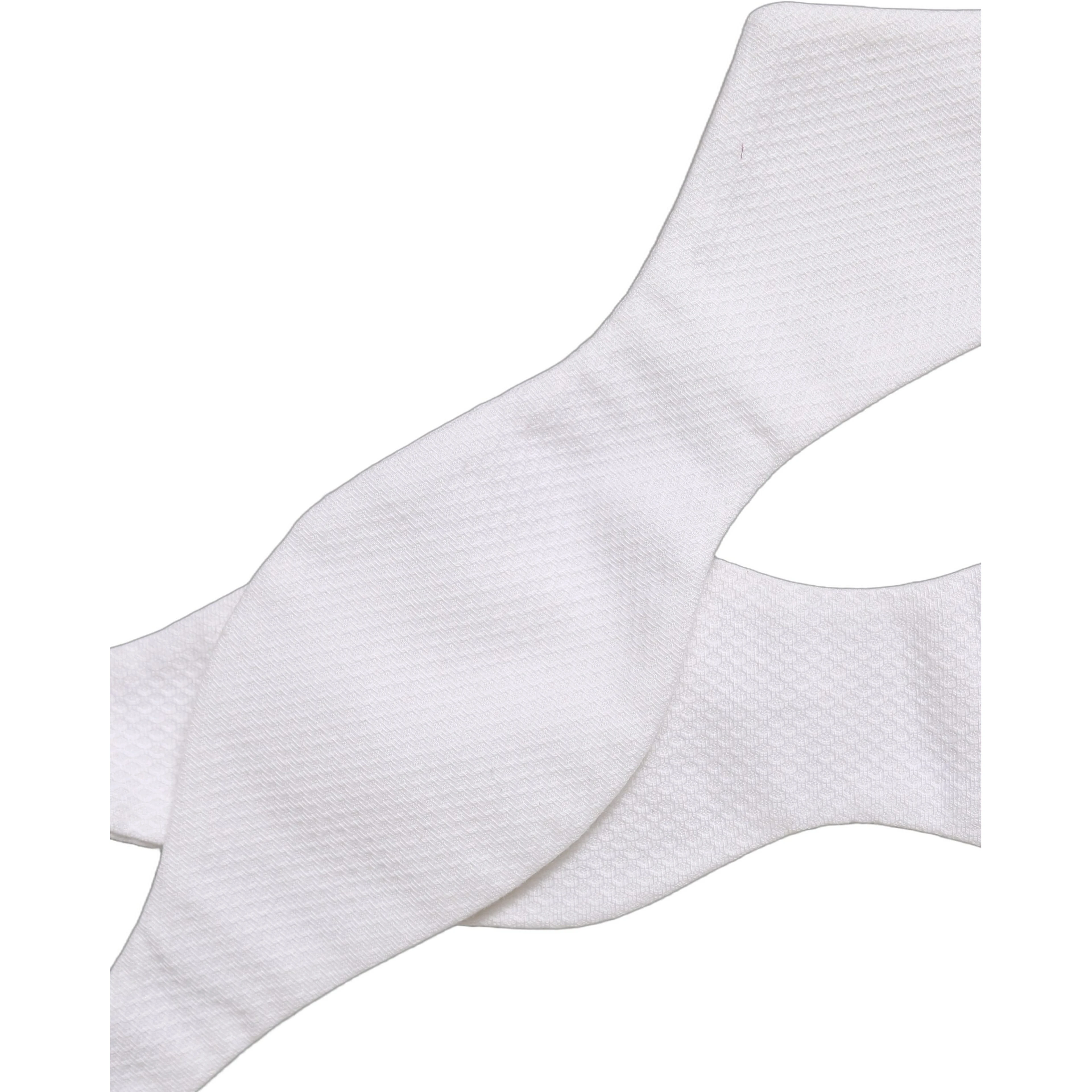 Men White 100% Silk Adjustable Neck Papillon Bow Tie