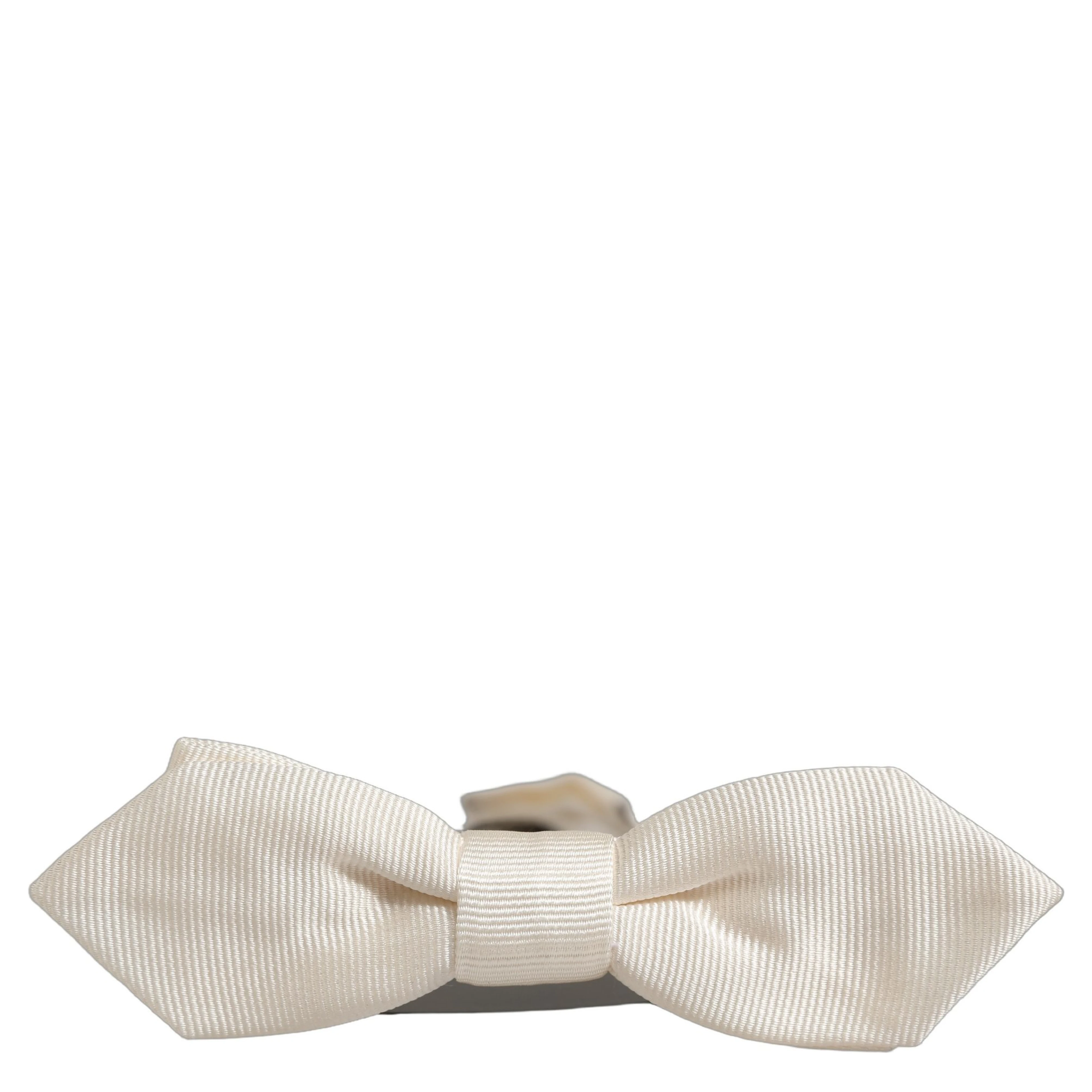 Men White 100% Silk Adjustable Neck Papillon Bow Tie