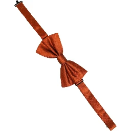 Men Orange 100% SIlk Adjustable Neck Papillon Bow Tie