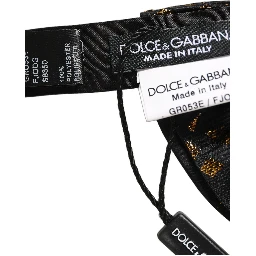 Black Gold Speckle Pattern Adjustable Neck Papillon Bow Tie