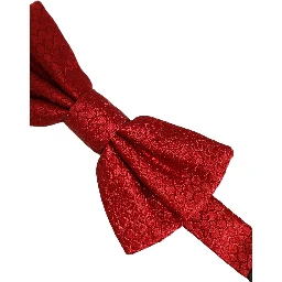 Men Red 100% Silk Adjustable Neck Papillon Bow Tie