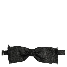 Men Black 100% SIlk Adjustable Neck Papillon Bow Tie