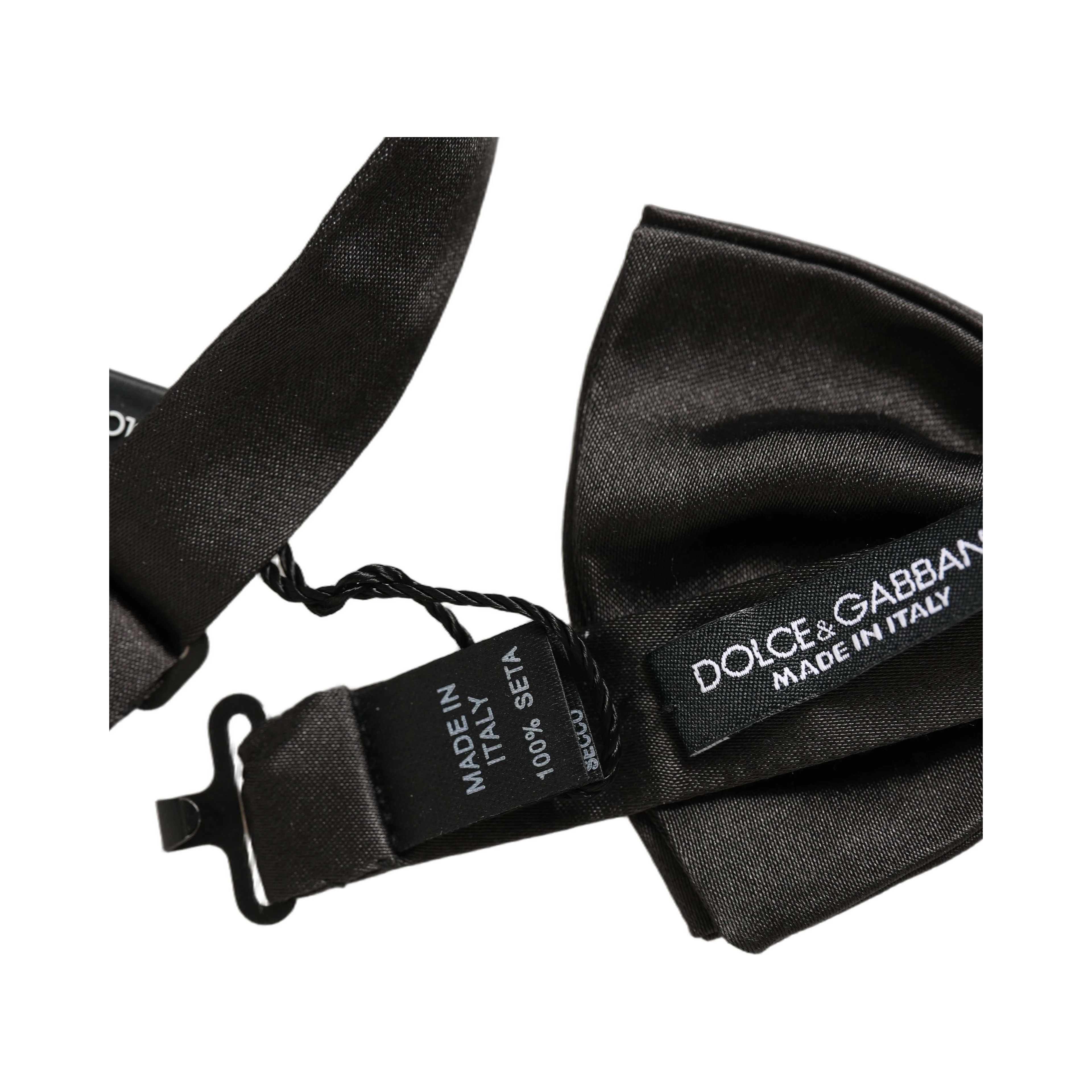 Men Black 100% Silk Adjustable Neck Papillon Bow Tie