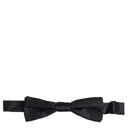 Men Black 100% Silk Adjustable Neck Papillon Bow Tie