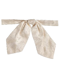 Men Ivory Paisley SIlk Adjustable Neck Papillon Bow Tie