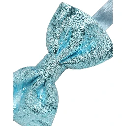 Light Blue Floral Brocade Adjustable Neck Papillon Bow Tie