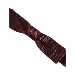 Men Brown 100% Silk Adjustable Neck Papillon Bow Tie