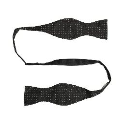 Black White Polka Dot Adjustable Neck Papillon Bow Tie