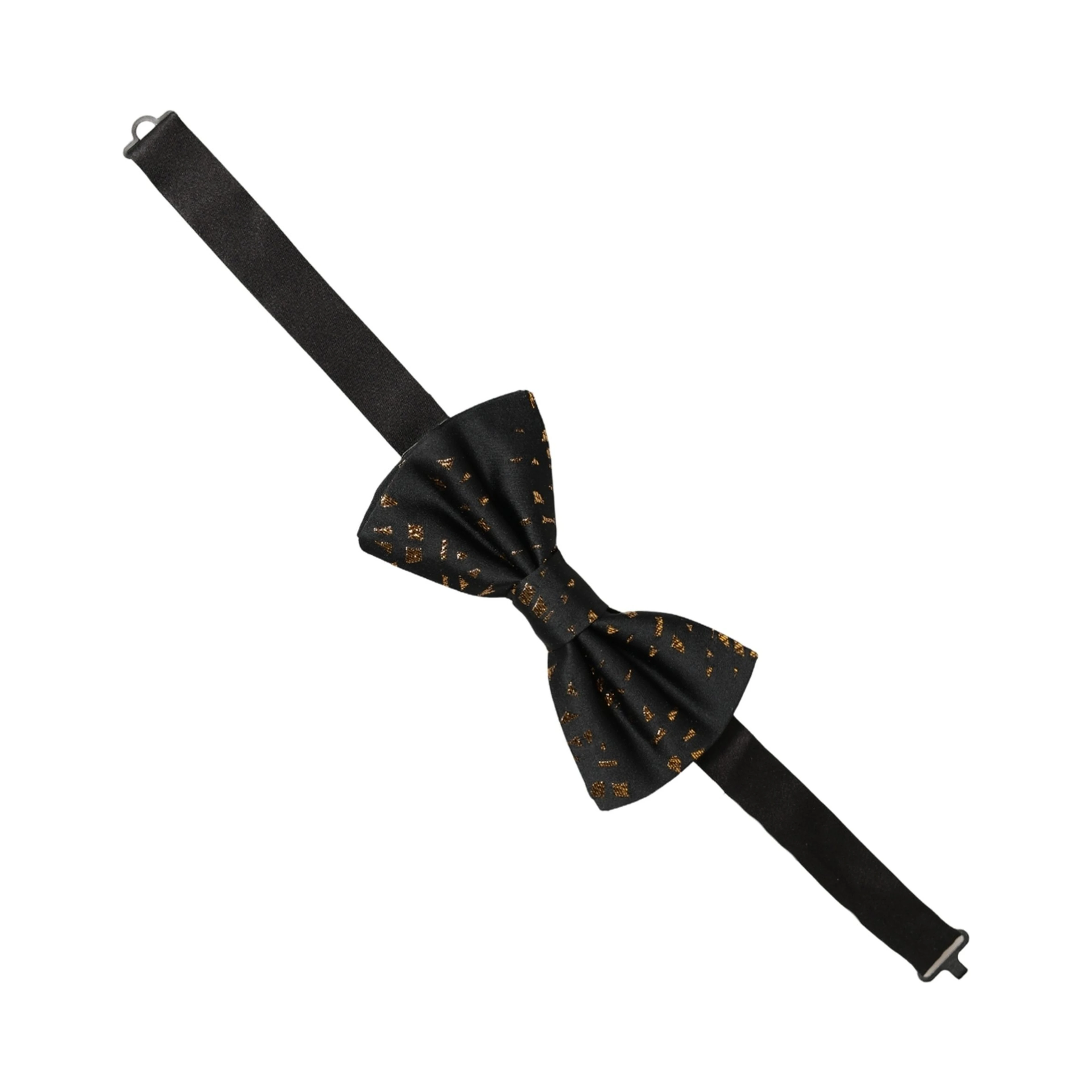 Black Gold Speckle Pattern Adjustable Neck Papillon Bow Tie