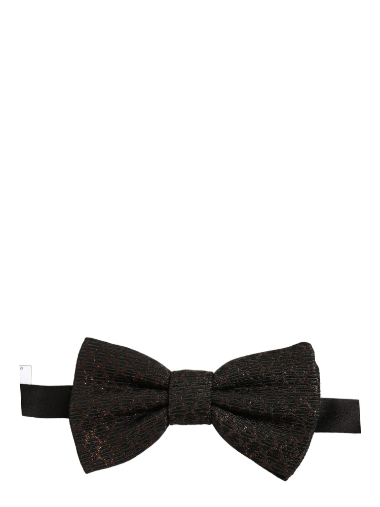 Men Brown 100% Silk Adjustable Neck Papillon Bow Tie
