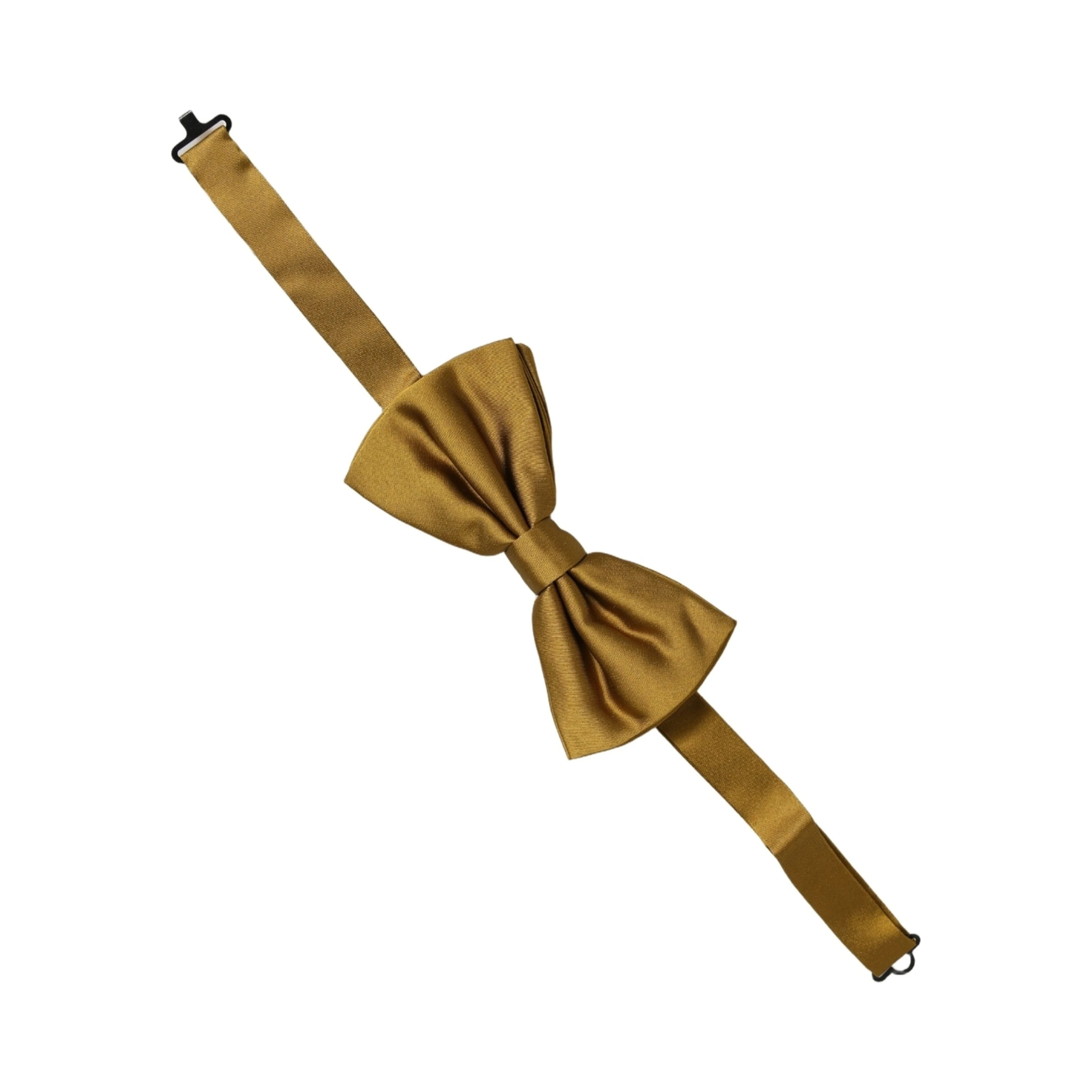 Men Mustard 100% Silk Adjustable Neck Papillon Bow Tie