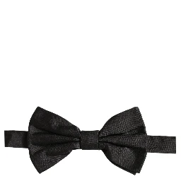 Men Black 100% Silk Adjustable Neck Papillon Bow Tie